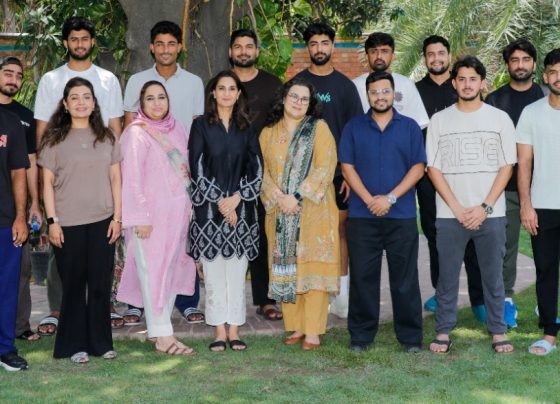 Cricketers attending Beaconhouse communication skills training in partnership with PCB.