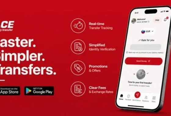 ACE Money Transfer app enhancements featuring real-time transfer tracking, simplified identity verification, promotions, and clear fees and exchange rates