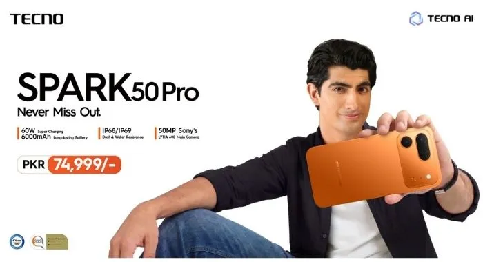 TECNO SPARK 50 Pro Arrives in Pakistan with 60W Super Charge, and 6000mAh Battery!