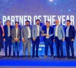 DWP Technologies team receives the Partner of the Year award at the Cisco Partner Awards FY 2025–26 in Karachi.