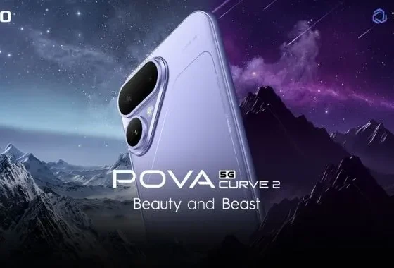 TECNO POVA Curve 2 5G showcased with “Beauty and Beast” branding as the POVA series prepares to return to Pakistan.